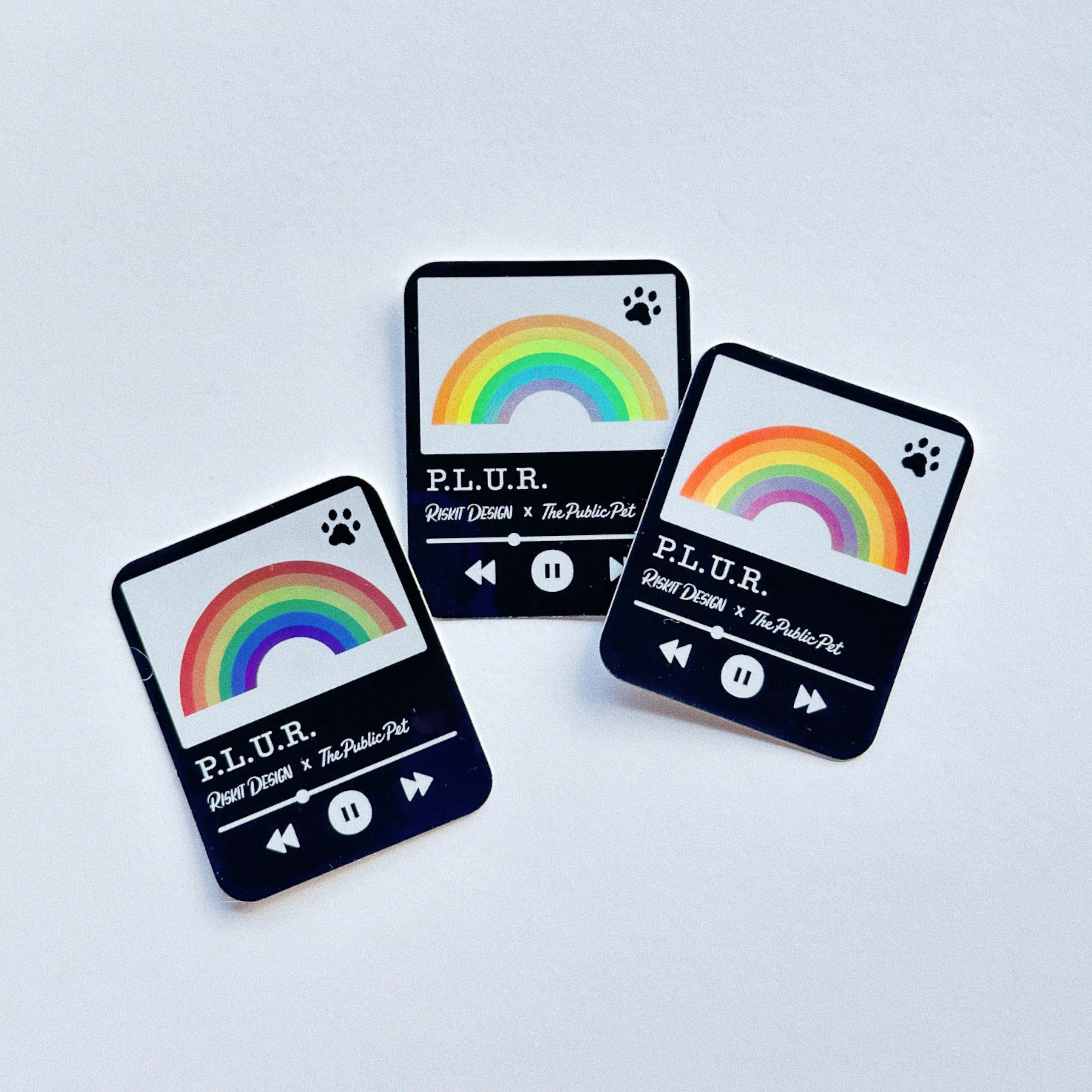Riskit Design - PLUR Music Player Holographic Sticker β The Public Pet